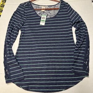 American Rag Long Sleeve Top Womens Size Large Sedona Vintage Indigo NWT